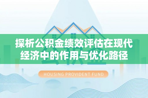 特克斯探析公积金绩效评估在现代经济中的作用与优化路径